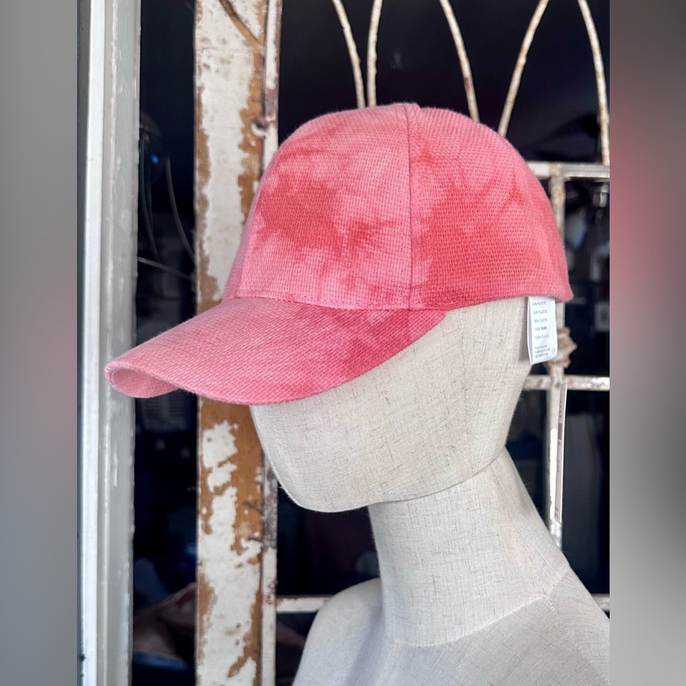 By Anthropologie Pink/Rose Tie-Dye Baseball Cap Hat | NWT | One Size - Picture 2 of 6